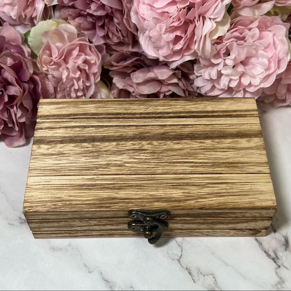 Handmade Wood Butterfly Bow Tie Cufflinks Navy Blue Pocket Square Set - Picture 4 of 16